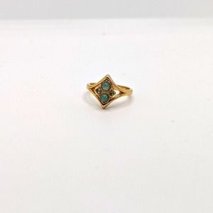 Blue synthetic stones with 2 rhinestone